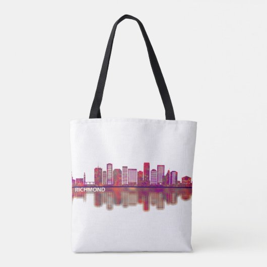 Richmond Virginia Skyline Tote Bag (Achterkant)
