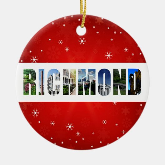 Richmond Virginia Travel Foto's met Kerstmis Keramisch Ornament (Voorkant)