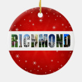 Richmond Virginia Travel Foto's met Kerstmis Keramisch Ornament (Achterkant)