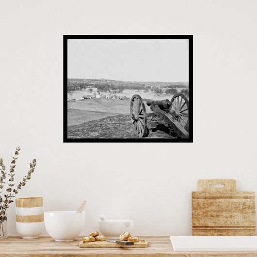 Richmond, Virginia uit Bell Isle met Pistool 1865 Poster (Keuken)