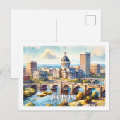 Richmond Virginia USA Famous Place waterverf Briefkaart (Voorkant / Achterkant)