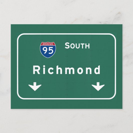 Richmond Virginia va Interstate Highway Freeway : Briefkaart (Voorkant)