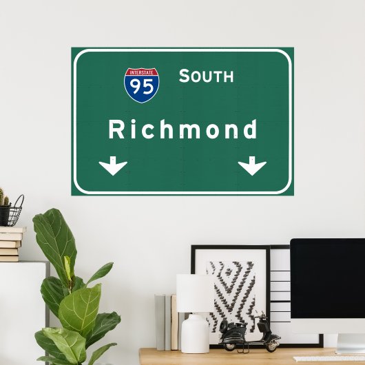 Richmond Virginia va Interstate Highway Freeway : Poster (Thuiskantoor)
