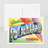 Richmond, Virginia Vintage Big Letters Briefkaart (Voorkant / Achterkant)