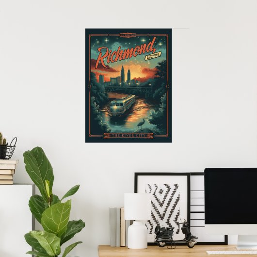 Richmond, Virginia Vintage Poster (Thuiskantoor)