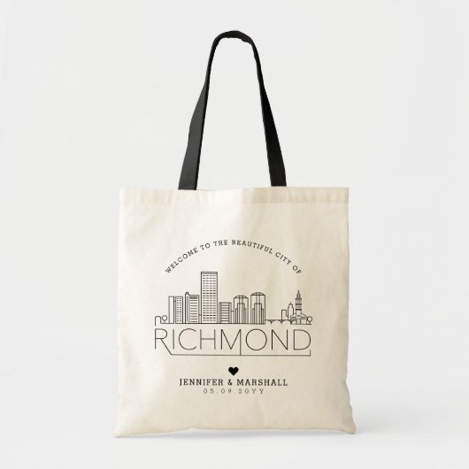 Richmond Wedding | Stijlvolle Skyline Canvas tas (Voorkant)