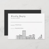 Richmond Wedding | Stijlvolle Skyline RSVP (Voorkant / Achterkant)