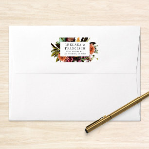 Richness of Spring Colorful Floral Wedding Address Etiket