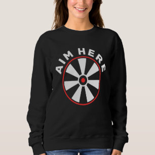 Richt hier Humoristische dart gooien sport spel da Trui