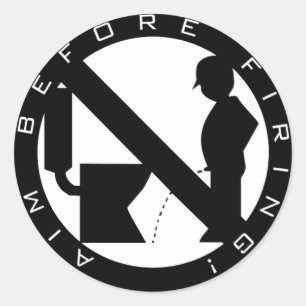 Richten voor het vuren ronde sticker