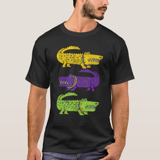 Richter Crocodiles Louisiana Mardi Gras Party Par T-shirt (Voorkant)