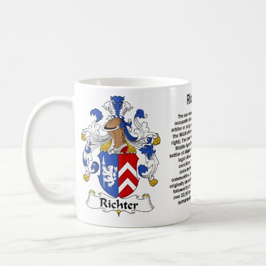 Richter Family Crest op een mok (Links)