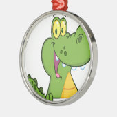 Richter of krokodil over een teken metalen ornament (Links)