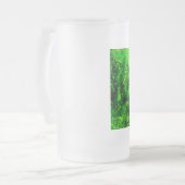richting het groen matglas bierpul (Voorkant links)
