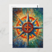 Richting in Chaos (Kompas Roos) Briefkaart (Voorkant / Achterkant)