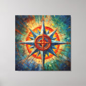 Richting in Chaos (Kompas Roos) Canvas Afdruk (Voorkant)