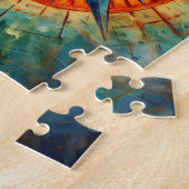 Richting in Chaos (Kompas Roos) Legpuzzel (Zijkant)