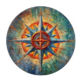 Richting in Chaos (Kompas Roos) Snijplank (Voorkant)