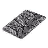 Richting van takken van een pijnboom in zwart-wit magneet (Linkerzijde)