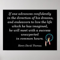 Richting van zijn dromen - Thoreau citaat -kunstpr