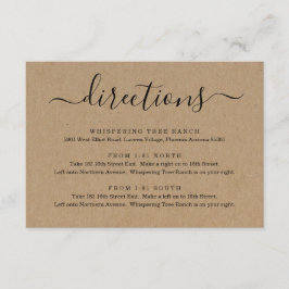 Richtingen Bijlagekaart - Eenvoudig Kraftpapier Informatiekaartje