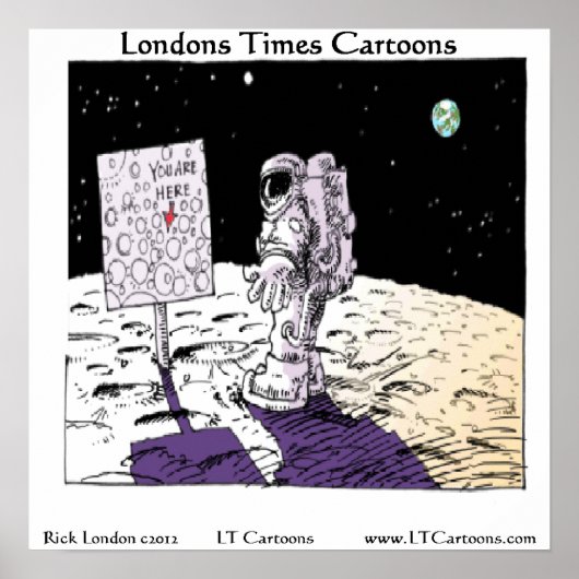 Richtingen op het Poster Moon Funny (Voorkant)