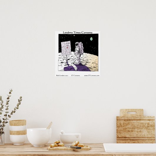 Richtingen op het Poster Moon Funny (Keuken)