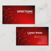 Richtingen - verlicht rood informatiekaartje (Voorkant / Achterkant)