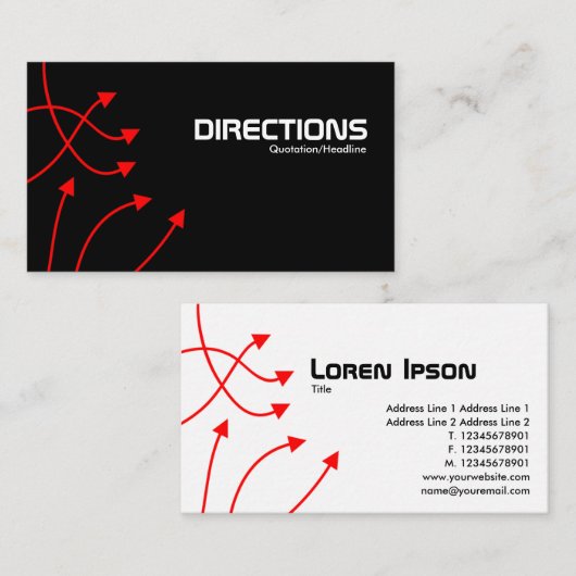 Richtingen - zwart/wit informatiekaartje (Voorkant / Achterkant)