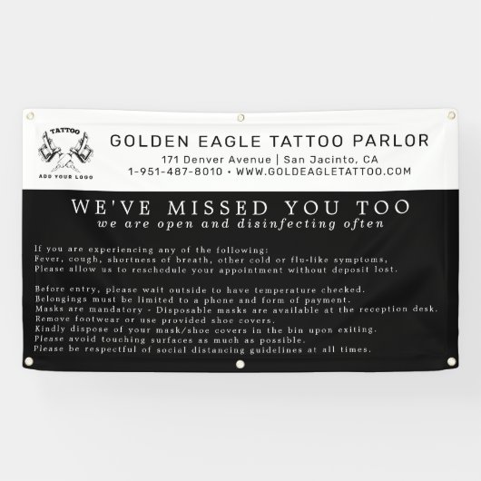 Richtsnoeren voor heropening tattoo spandoek (Horizontaal)