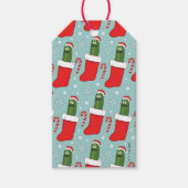 Rick and Morty | Christmas Pickle Rick Pattern Cadeaulabel (Voorkant)