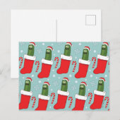 Rick and Morty | Christmas Pickle Rick Pattern Feestdagenkaart (Voorkant / Achterkant)