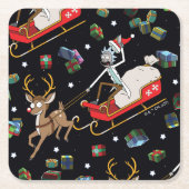 Rick and Morty | Christmas Reindeer Sleigh Pattern Kartonnen Onderzetters (Voorkant)