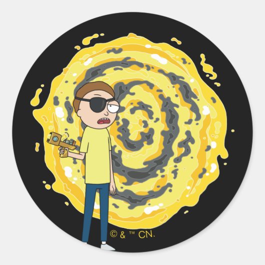 RICK AND MORTY™ | Evil Morty Portal Ronde Sticker (Voorkant)