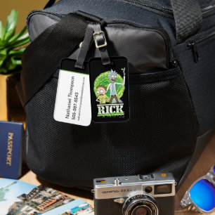 RICK AND MORTY™ groene splash Bagagelabel