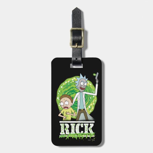 RICK AND MORTY™ | groene splash Bagagelabel (Voorkant verticaal)