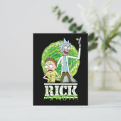 RICK AND MORTY™ | groene splash Briefkaart (Staand voorkant)