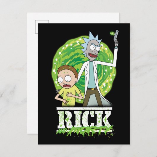 RICK AND MORTY™ | groene splash Briefkaart (Voorkant / Achterkant)