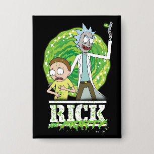 RICK AND MORTY™   groene splash Button