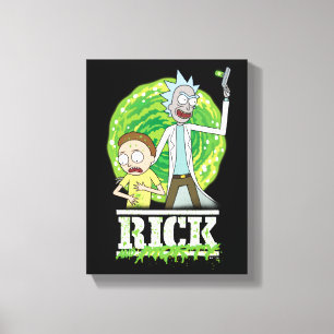 RICK AND MORTY™   groene splash Canvas Afdruk