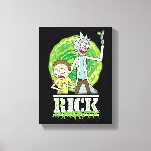 RICK AND MORTY™ | groene splash Canvas Afdruk (Voorkant)