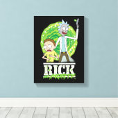 RICK AND MORTY™ | groene splash Canvas Afdruk (Insitu (Houten vloer))