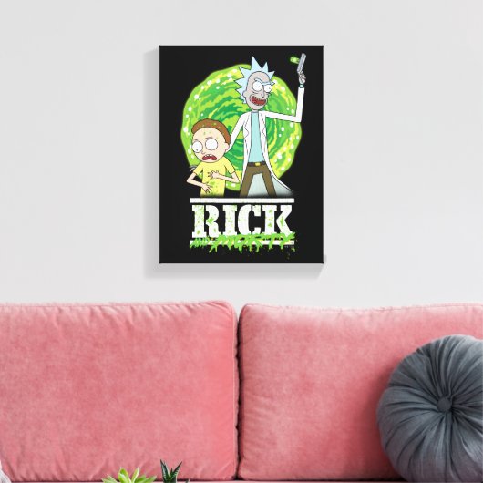 RICK AND MORTY™ | groene splash Canvas Afdruk (Insitu (Woonkamer))