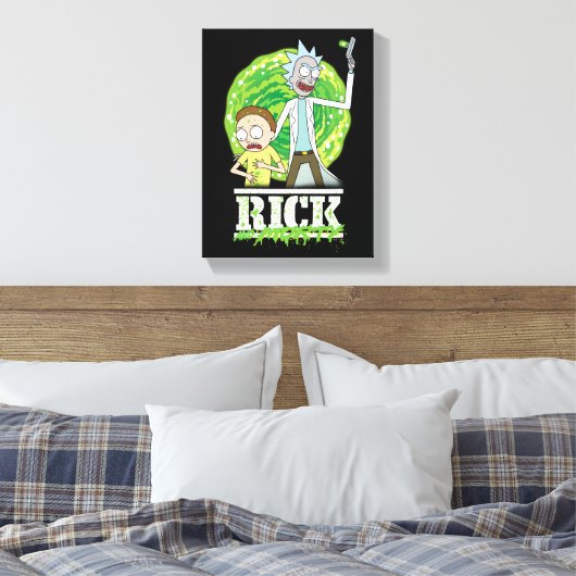 RICK AND MORTY™ | groene splash Canvas Afdruk (Insitu (Slaapkamer))