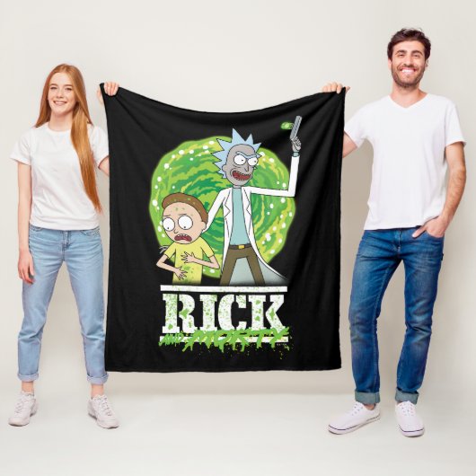 RICK AND MORTY™ | groene splash Fleece Deken (In situ)