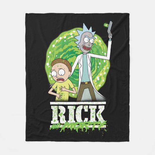 RICK AND MORTY™ | groene splash Fleece Deken (Voorkant)