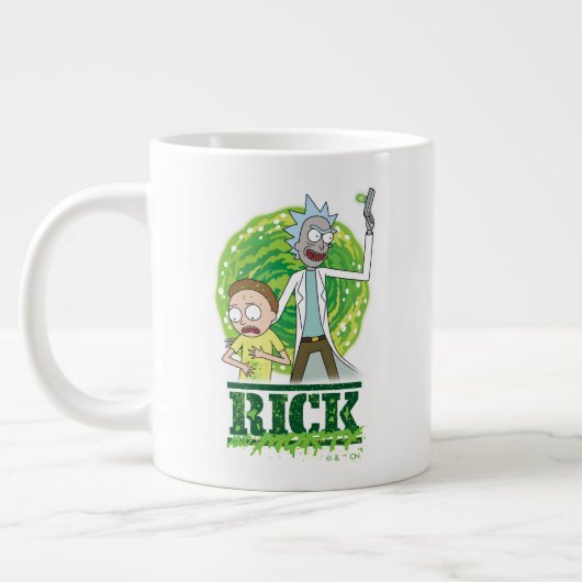 RICK AND MORTY™ | groene splash Grote Koffiekop (Links)