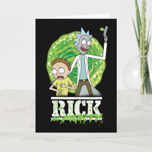 RICK AND MORTY™ | groene splash Kaart (Voorkant)