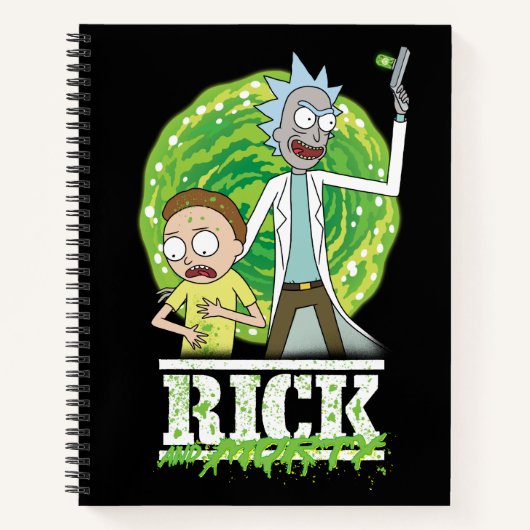 RICK AND MORTY™ | groene splash Notitieboek (Voorkant)