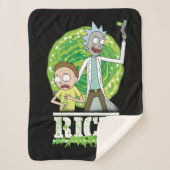 RICK AND MORTY™ | groene splash Sherpa Deken (Voorkant)